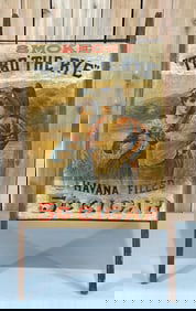 Smoke "Thro' The Rye" Havana Filled 5¢ Cardboard Easel Sign