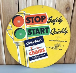 Campbell Automobile Tire Chairs Cardboard Sign (TAC)