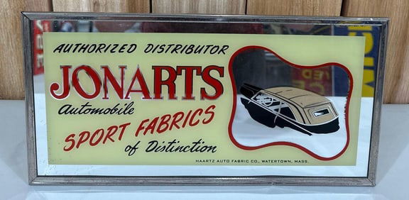 Jonarts Automobile Sport Fabrics Store Sign