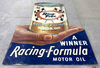 Ex-Large Ring Free Racing Formal Motor Oil Metal Sign (TAC)