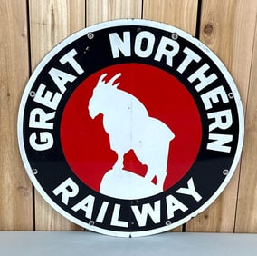 Great Northern Railway w/Logo Porcelain Sign (TAC)