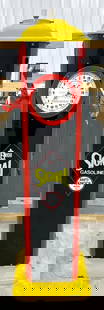 Martin & Schwartz  2EU Clockface Restored Gas Pump: Restored in Signal colors, does not have the insides, nice looking pump