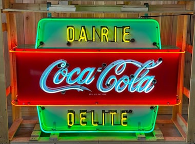 Large Coca-Cola Dairie Delite Porcelain Neon Sign (TAC)