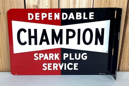 Dependable Champion Spark Plugs Metal Flange Sign (TAC)