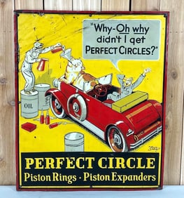 Perfect Circle Piston Rings w/ Good Graphics Metal Sign (TAC)