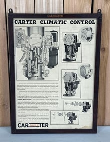 Carter Carburetor Metal Frames w/Service Poster (TAC)