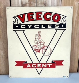 Veeco Cycles Agent w/Image Metal Sign (TAC)