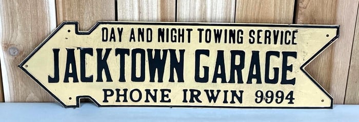 Jacktown Garage Towing Service Metal Arrow Sign (TAC)