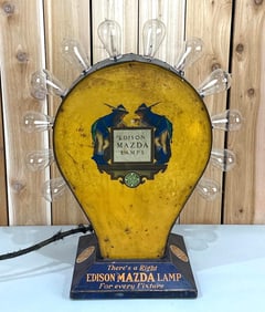 Edison Mazda Lamp Counter-Top Bulb Display w/Maxwell Parrish Logo (TAC)