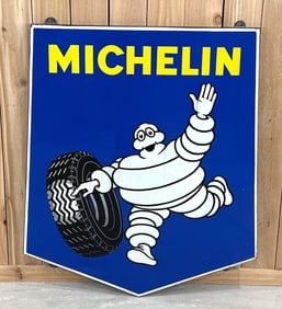 "Large" Michelin w/Bibendum & Tire Porcelain Sign (TAC)