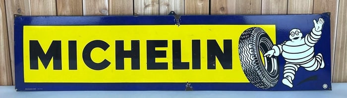 Michelin w/Bibendum & Tire Porcelain Sign (TAC)