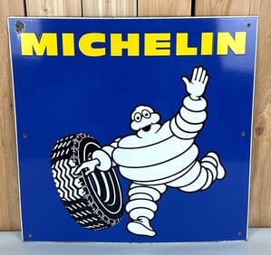 Michelin w/Bibendum & Tire Porcelain Sign (TAC)