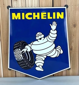 Michelin w/Bibendum & Tire Porcelain Sign (TAC)