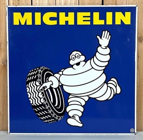 32" Michelin w/Bibendum & Tire Porcelain Sign (TAC)