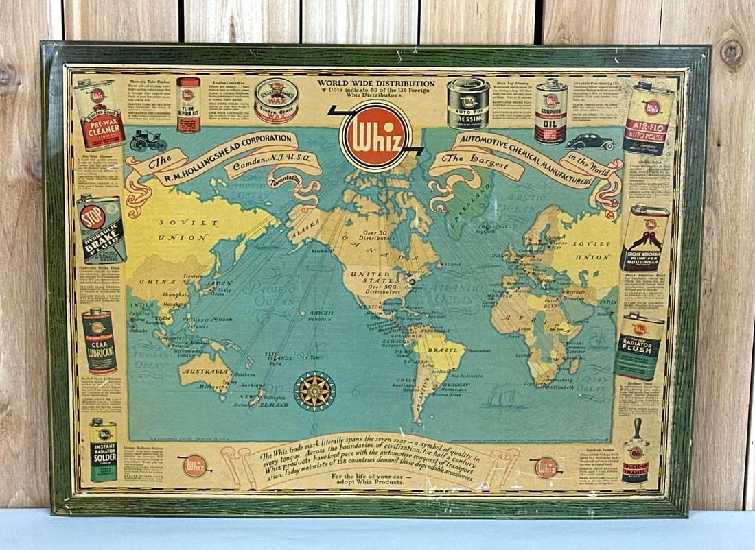 Whiz "Map of the World" Metal Sign (TAC) (1 of 6)