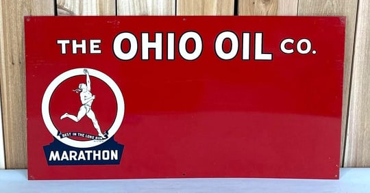The Ohio Oil Co. w/Marathon Logo Metal Sign