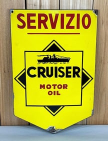 Cruiser Motor Oil w/Logo Servizio (Service) Porcelain Sign (TAC)
