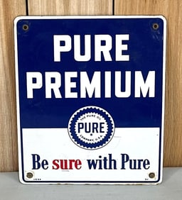 Pure Premium w/Logo Porcelain Pump Sign