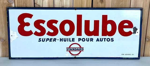 Essolube Super-Huile Pour Autos w/Logo Porcelain Sign (TAC)