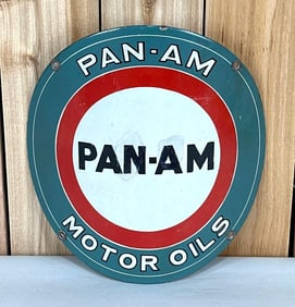 Pan-Am Motor Oils Porcelain Curved Sign (TAC)