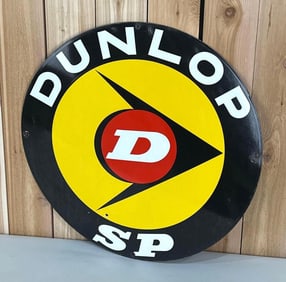 RARER Black Dunlop SP w/Logo Porcelain Sign (TAC)