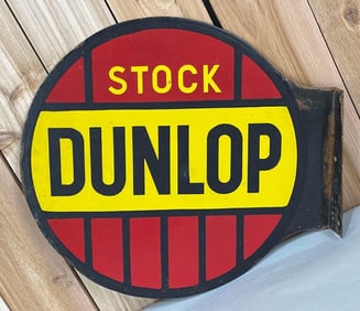 Dunlop Stock (tires) Porcelain Flange Sign (TAC)