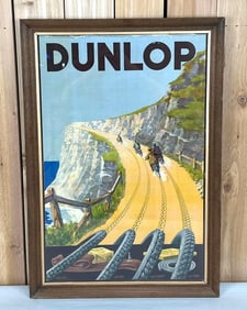 Dunlop (motorcycle) Tires Chromolithograph Frame Print