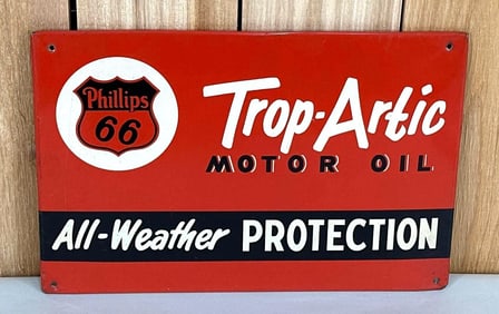 Phillips Trop-Artic Motor Oil Metal Rack Sign (TAC)