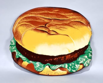 Small (Coca-Cola) Hamburger Metal Sign (TAC)