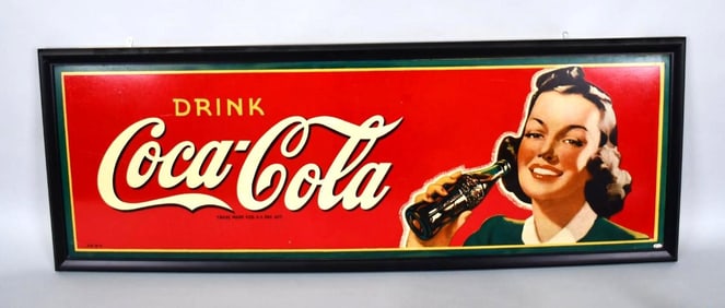 Drink Coca-Cola w/Lady Masonite Sign (TAC)
