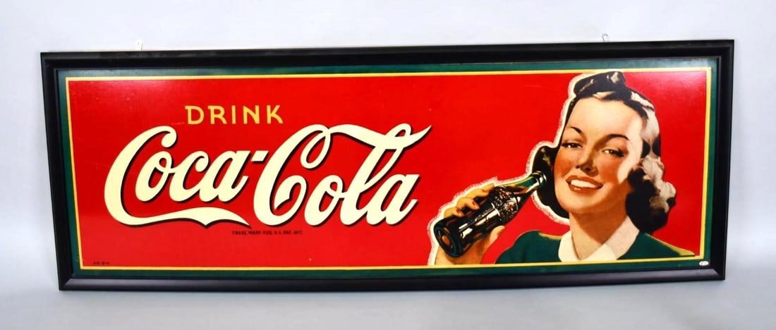 Drink Coca-Cola w/Lady Masonite Sign (TAC) (1 of 5)