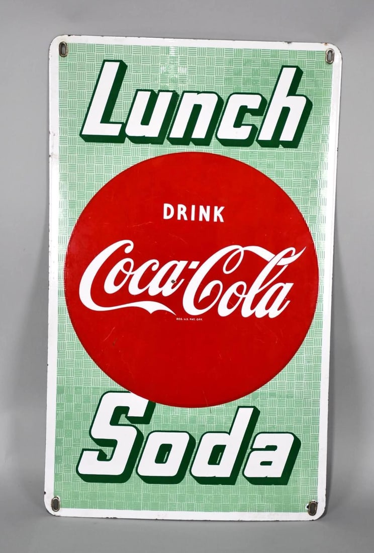 Drink Coca-Cola Lunch Soda Porcelain Sign (TAC) (1 of 5)