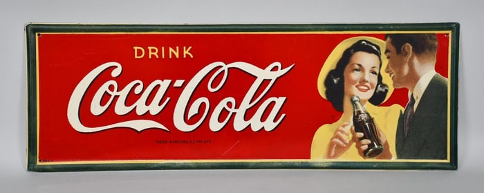 Drink Coca-Cola w/Couple Metal Sign (TAC)