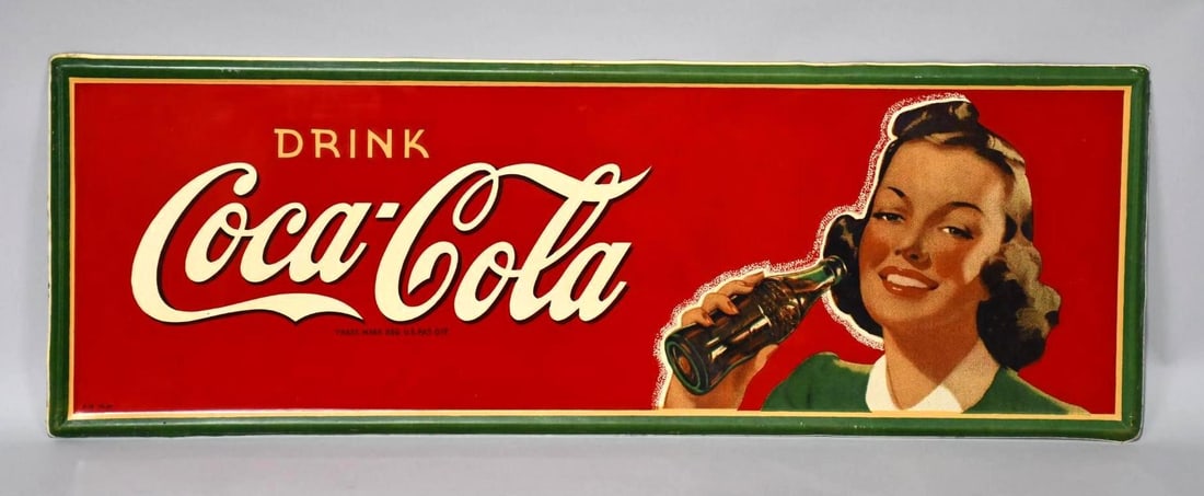 Drink Coca-Cola w/Lady Metal Sign (TAC) (1 of 4)