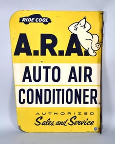 A.R.A. Auto Air Conditioner Authorized Sales & Service Metal Flange Sign (TAC)