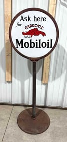 Ask here for Gargoyle Mobiloil Porcelain Curb Sign (TAC)