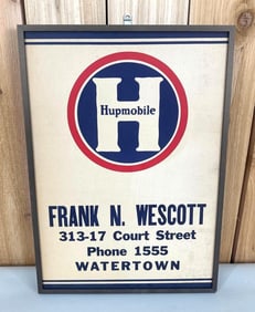 Hupmobile w/Logo Cardboard Sign