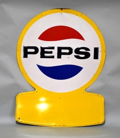Pepsi w/Logo Metal Keyhole Shaped Sign (TAC)