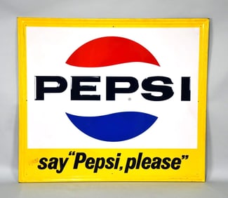 Pepsi-Cola "say Pepsi Please" Metal Sign (TAC)