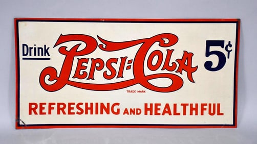 Pepsi:Cola "Refreshing & Healthful Metal Tacker Sign (TAC)