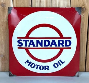 Standard w/Bar & Circle Logo Porcelain Sign (TAC)