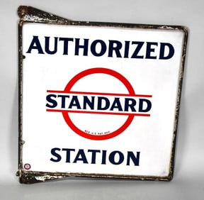 Standard Authorized Station Porcelain Sign & Bracket (TAC)