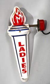 (Standard) Ladies Plastic Lighted Touch Rest Room Sign