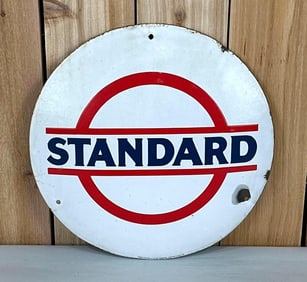 Standard w/Bar & Circle Logo #64 Porcelain Sign (TAC)