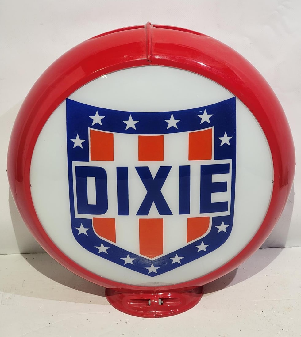 Dixie (gas) w/Shield Logo 13.5" Globe Lenses (1 of 2)