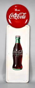 Drink Coca-Cola & Bottle Pilaster Metal Sign (TAC)
