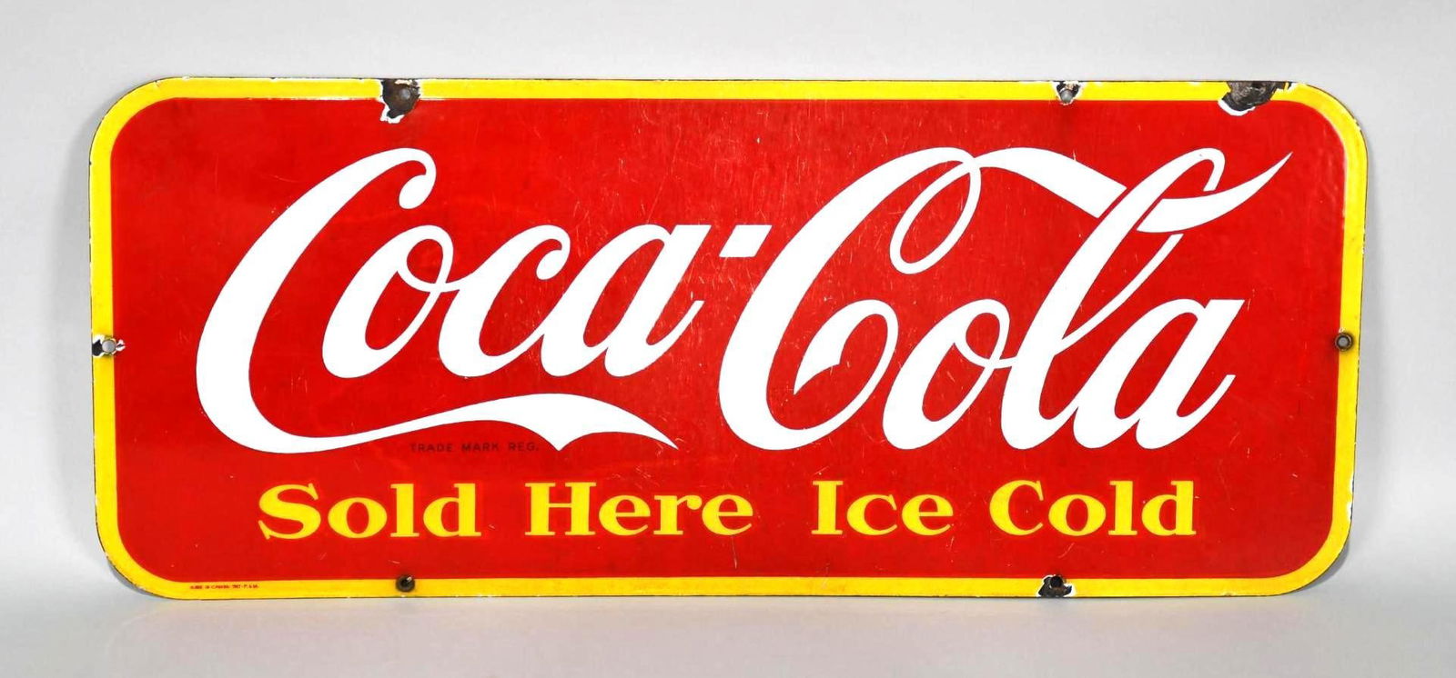 Coca-Cola Sold Here Ice Cold Porcelain Sign (TAC) (1 of 4)