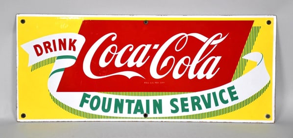 Drink Coca-Cola Fountain Service Porcelain Sign (TAC)