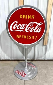 Drink Coca-Cola Refresh! Porcelain Curb Sign (TAC)