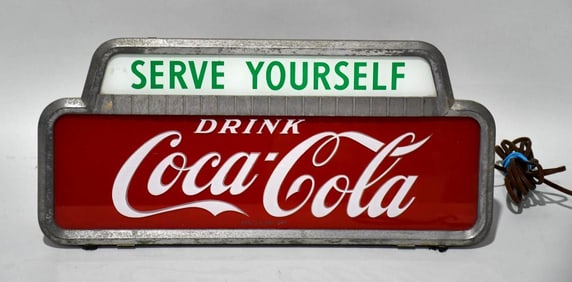 Drink Coca-Cola "Serve Yourself" Lighted Sign